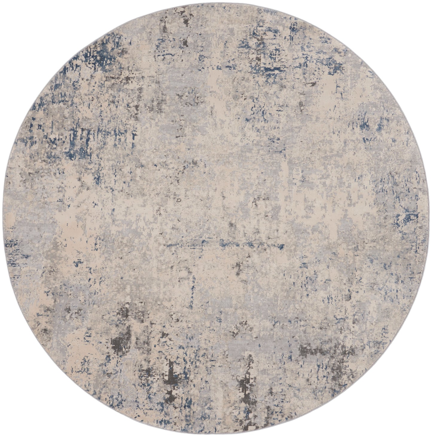 Nourison Home Rustic Textures RUS07 Ivory Grey Blue Contemporary Power-loomed Rugs