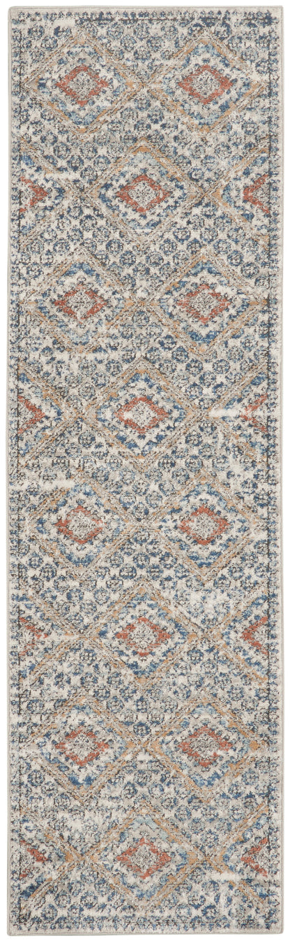 Nourison Home Quarry QUA16 Blue Ivory Contemporary Power-loomed Rugs