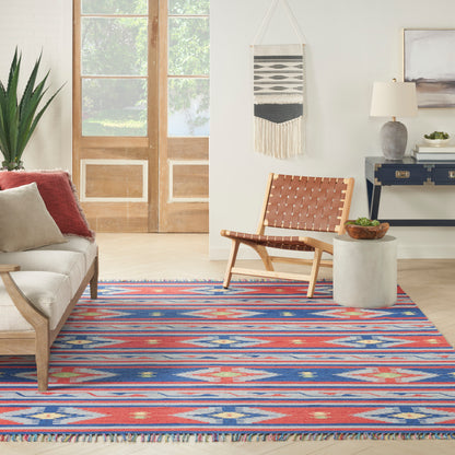Nourison Home Baja  Blue Red  Transitional