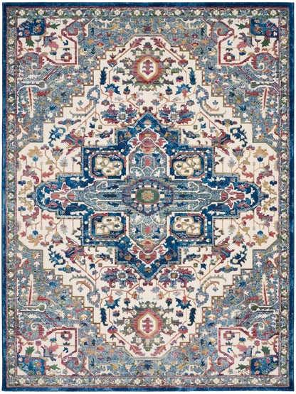 Nourison Home Ankara Global ANR15 Ivory Navy Transitional Power-loomed Rug