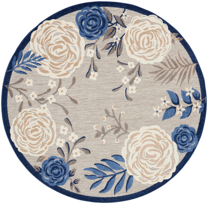 Nourison Home Aloha ALH32 Blue Grey Contemporary Power-loomed Rugs