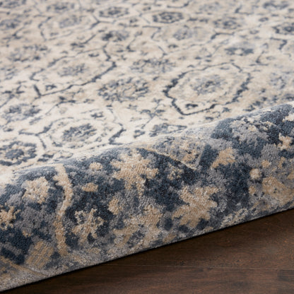 Nourison Home Malta  Ivory Blue  Traditional