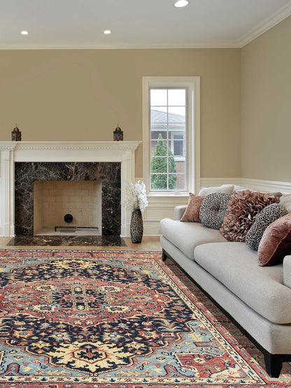 Artisan Aimee Navy Red Traditional Knotted Rug - Rugs - Artisan - Atlanta Designer Rugs