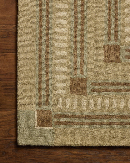 Chris Loves Julia x Loloi Alfie  Green Natural Contemporary
