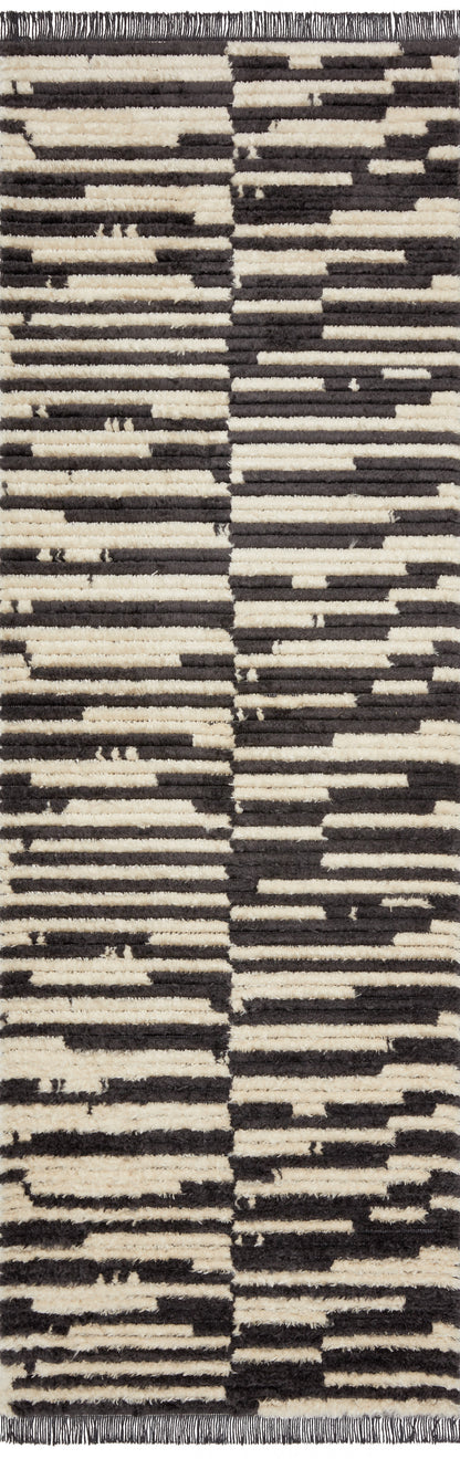 Chris Loves Julia x Loloi Alice  Cream Charcoal Contemporary
