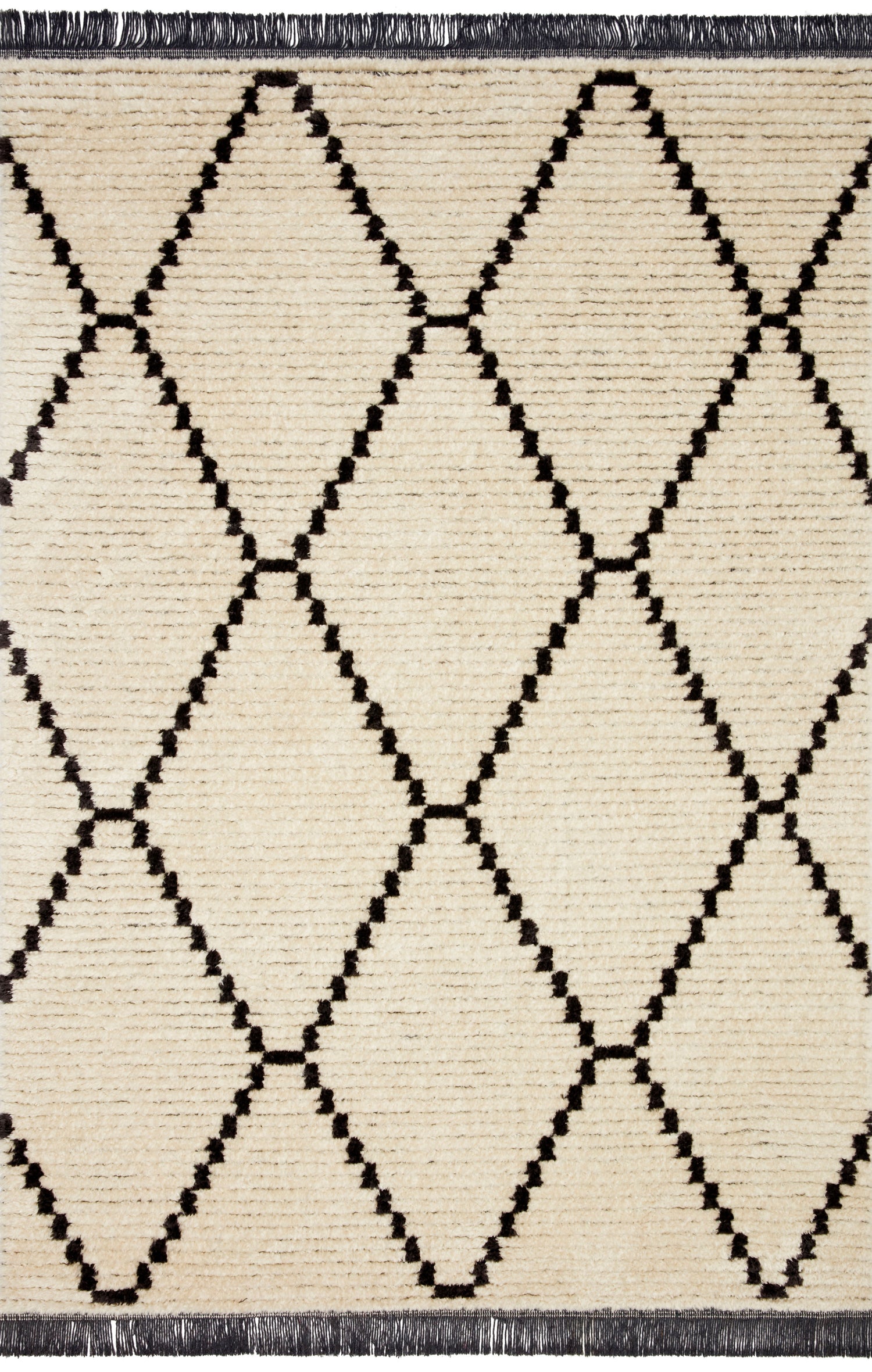 Chris Loves Julia x Loloi Alice  Cream Charcoal Contemporary