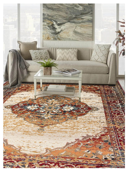 Limited Lizzo LA - 854 Beige RED Traditional Machinemade Rug - Rugs - Limited - Atlanta Designer Rugs