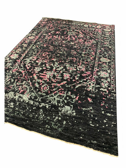 Artisan Elisabeth Charcoal Modern Knotted Rug - Rugs - Artisan - Atlanta Designer Rugs
