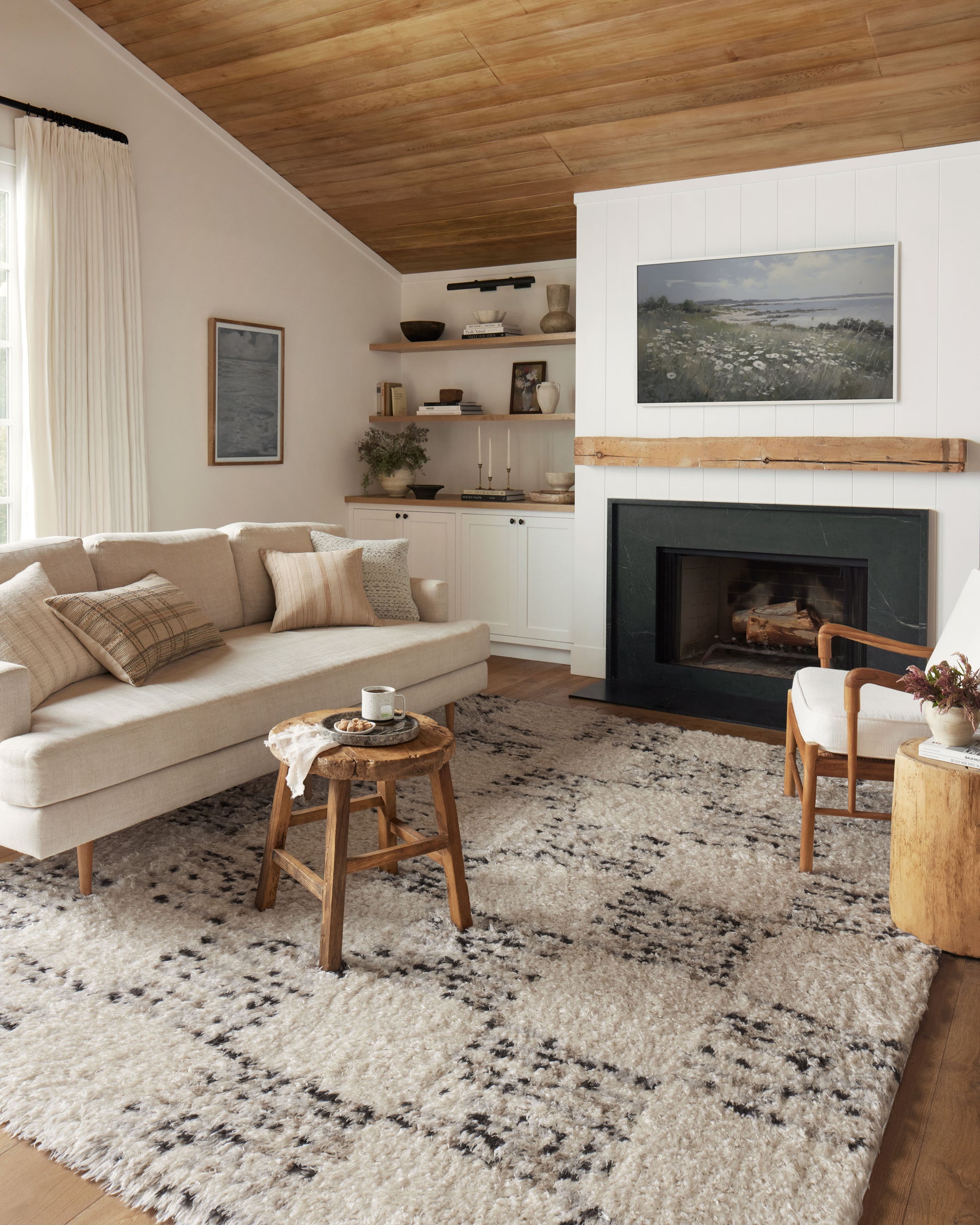 Angela Rose x Loloi Amira  Ivory Granite Shag