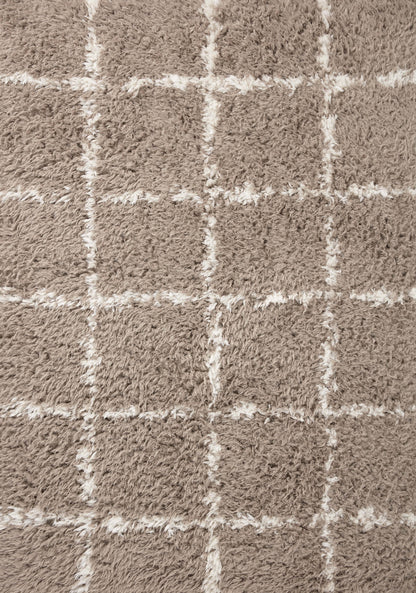 Angela Rose x Loloi Amira  Khaki Ivory Shag