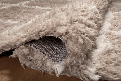 Angela Rose x Loloi Amira  Khaki Ivory Shag