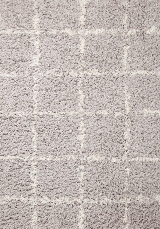 Angela Rose x Loloi Amira  Silver Ivory Shag