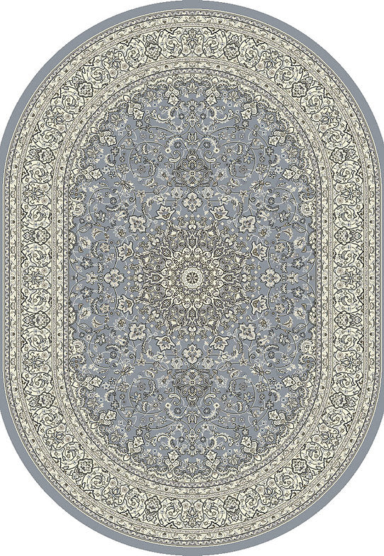 Dynamic Rugs Ancient Garden 57119 Steel Blue Cream Traditional Machine-Made Rug