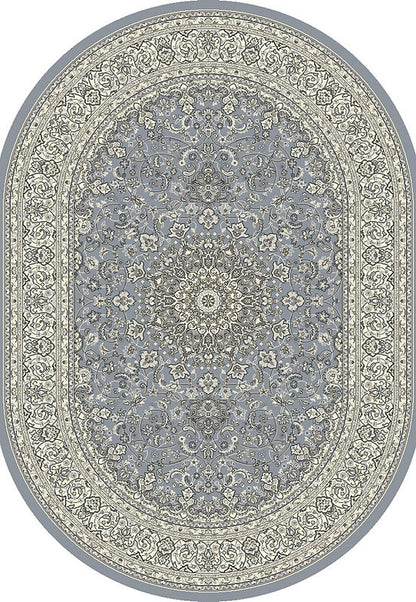 Dynamic Rugs Ancient Garden 57119 Steel Blue Cream Traditional Machine-Made Rug