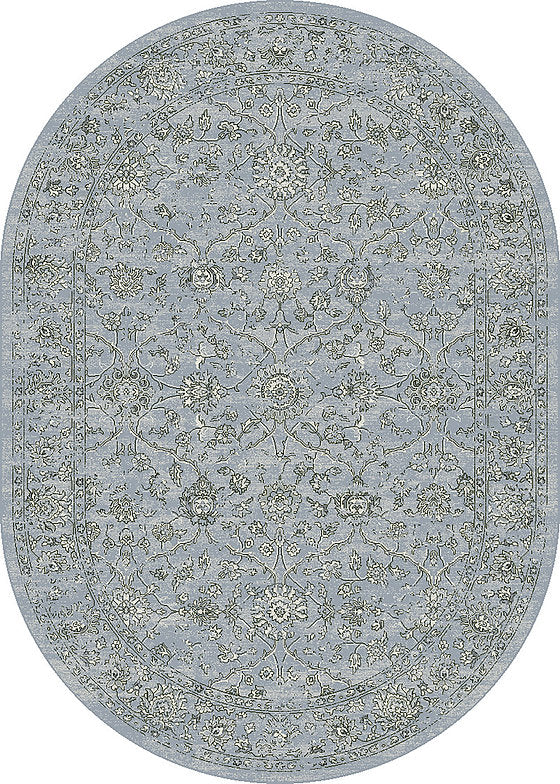 Dynamic Rugs Ancient Garden 57136 Steel Blue Cream Traditional Machine-Made Rug