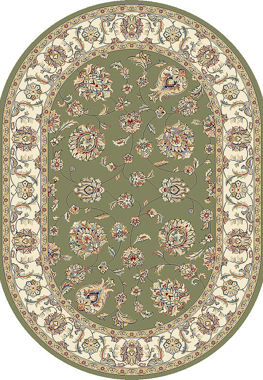 Dynamic Rugs Ancient Garden 57365 Green Ivory Traditional Machine-Made Rug