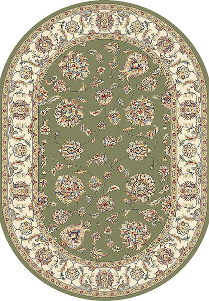Dynamic Rugs Ancient Garden 57365 Green Ivory Traditional Machine-Made Rug