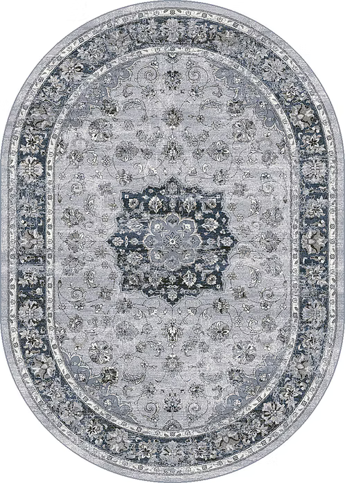 Dynamic Rugs Ancient Garden 57559 Silver Blue Traditional Machine-Made Rug