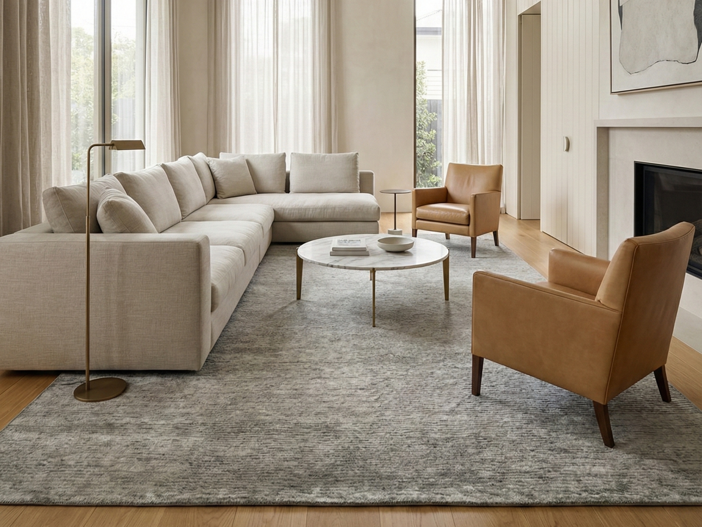 Artisan Marion Silver Contemporary Knotted Rug