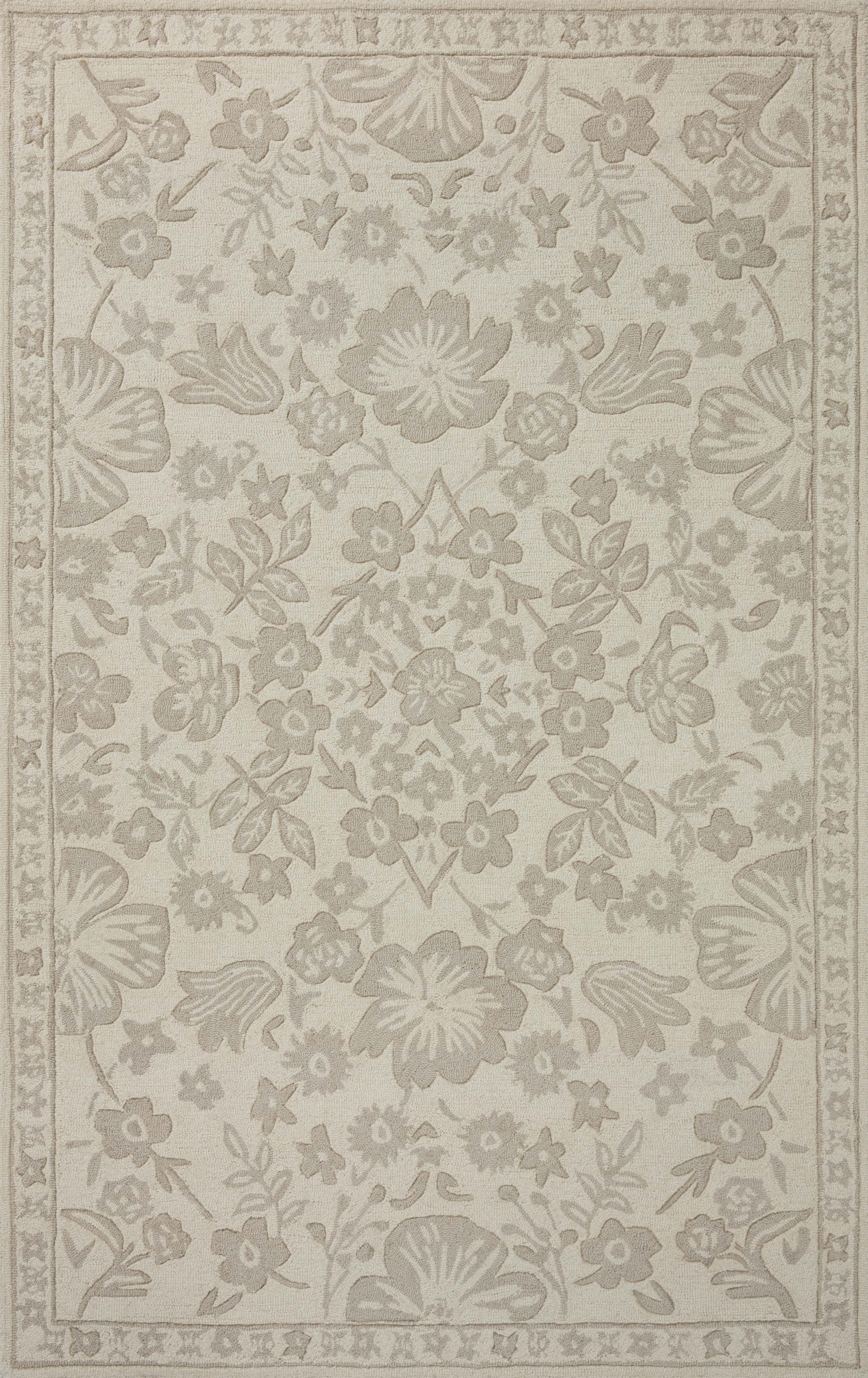 Rifle Paper Co. x Loloi Arboretum ARB-02 Ivory Contemporary Hooked Rug ...