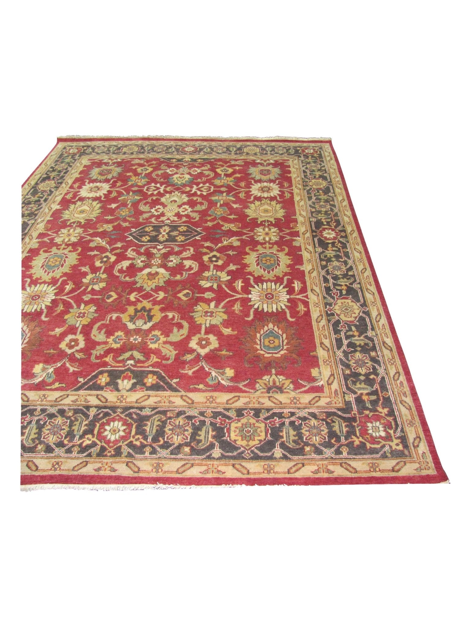 Artisan Helena Red Charcoal Traditional Knotted Rug - Rugs - Artisan - Atlanta Designer Rugs