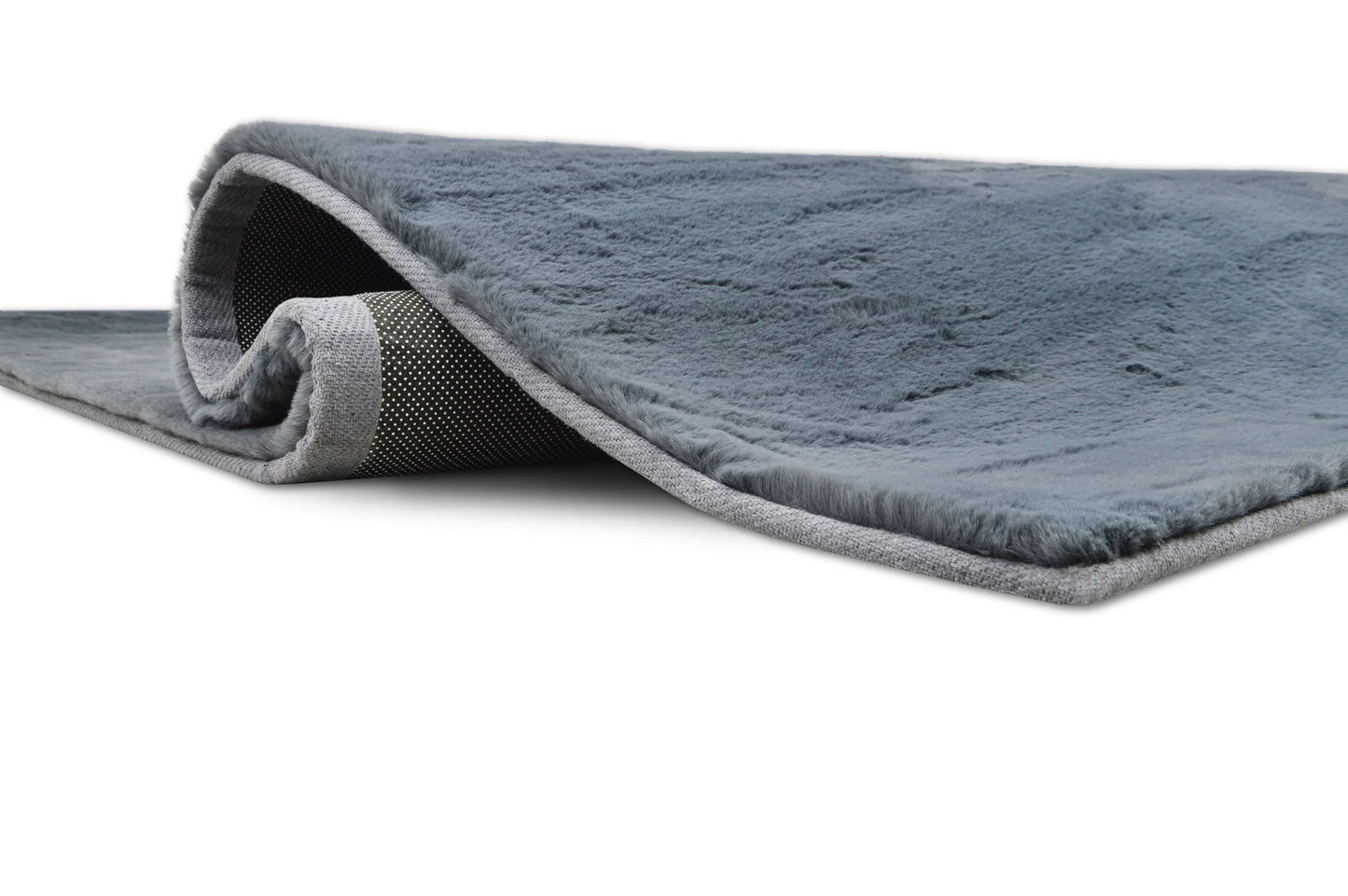 American Cover Design Rabbit Fur Bunny Gray  Modern Machine Woven Rug