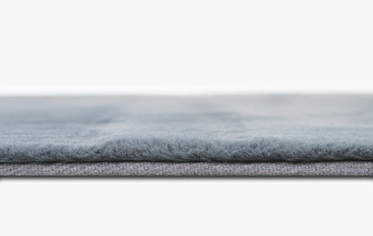 American Cover Design Rabbit Fur Bunny Gray  Modern Machine Woven Rug