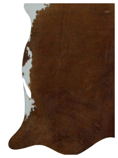 Artisan Claire  Mocha Ivory Hair on Hide Cowhide Shape Rug