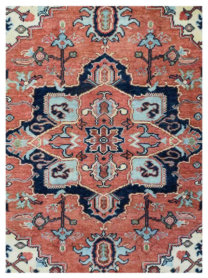 Artisan Aimee  Rust Black Traditional Knotted Rug