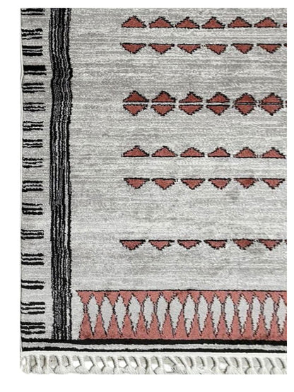 Artisan Stana  White Red  Machinemade Rug