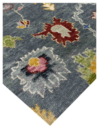 Artisan Bazaar  Green Green Oushak Knotted Rug