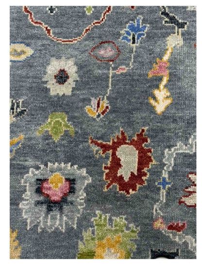 Artisan Bazaar  Green Green Oushak Knotted Rug