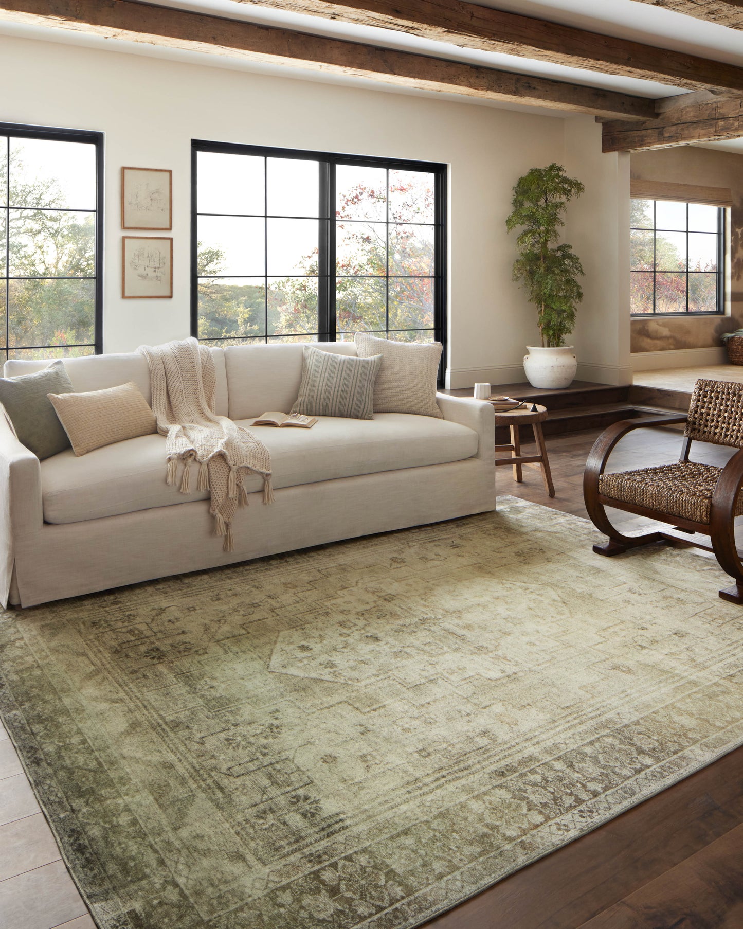 Magnolia Home by Joanna Gaines x Loloi Banks  Natural Granite Machine Washable