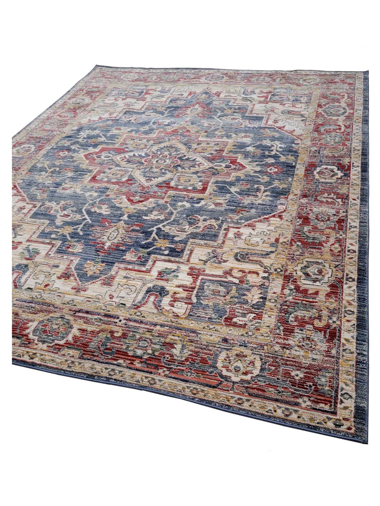 Artisan Bellisimo Blue Red Traditional Machinemade Rug
