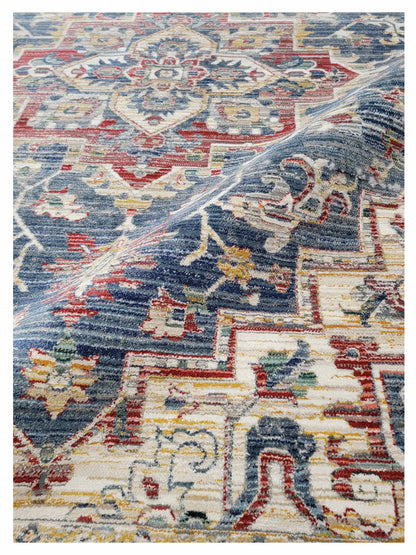 Artisan Bellisimo Blue Red Traditional Machinemade Rug