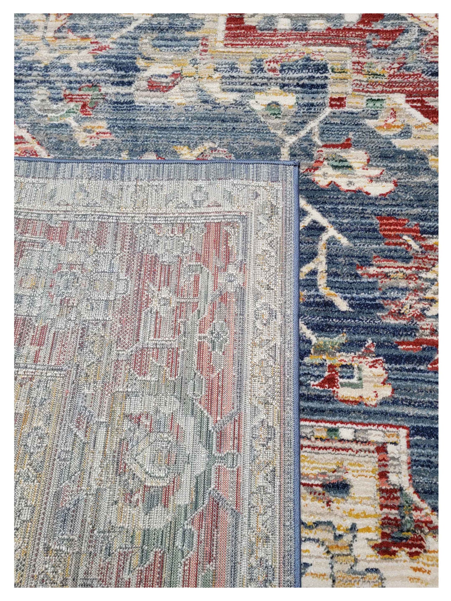 Artisan Bellisimo Blue Red Traditional Machinemade Rug