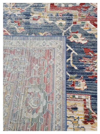Artisan Bellisimo Blue Red Traditional Machinemade Rug