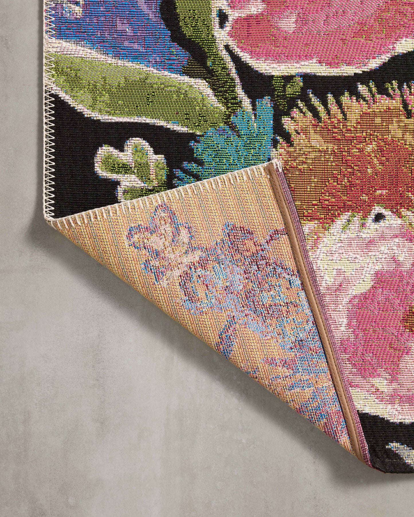 Loloi II Botanical  Black Multi Indoor/Outdoor