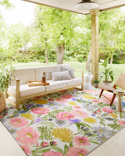 Loloi II Botanical  Ivory Multi Indoor/Outdoor