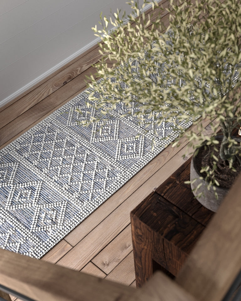 Momeni Boulder  Blue  Contemporary