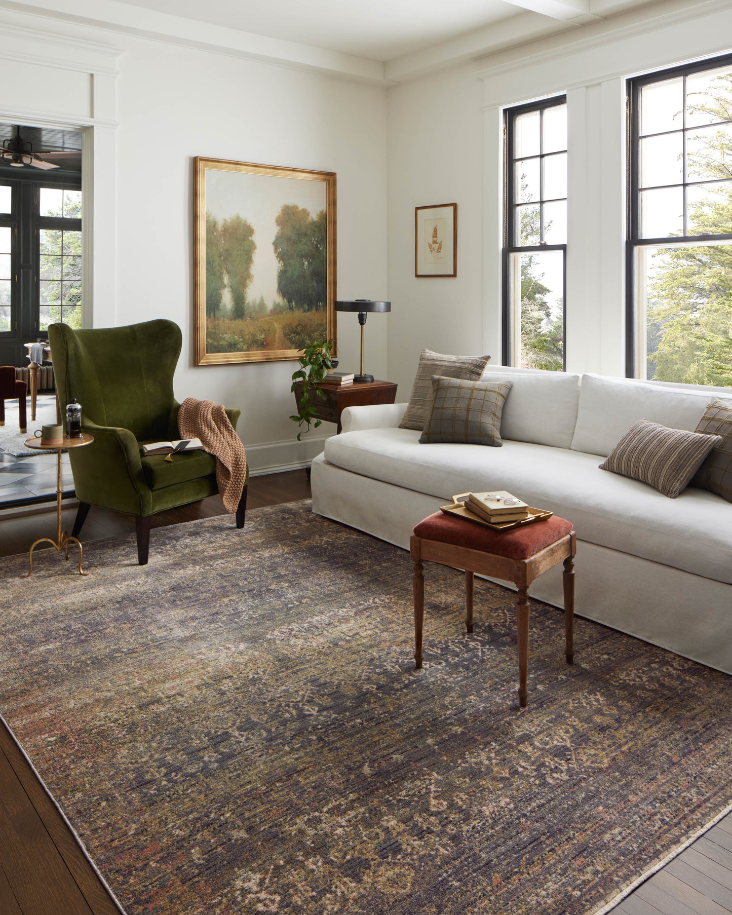 Jean Stoffer x Loloi Bradbury  Ink Multi Contemporary