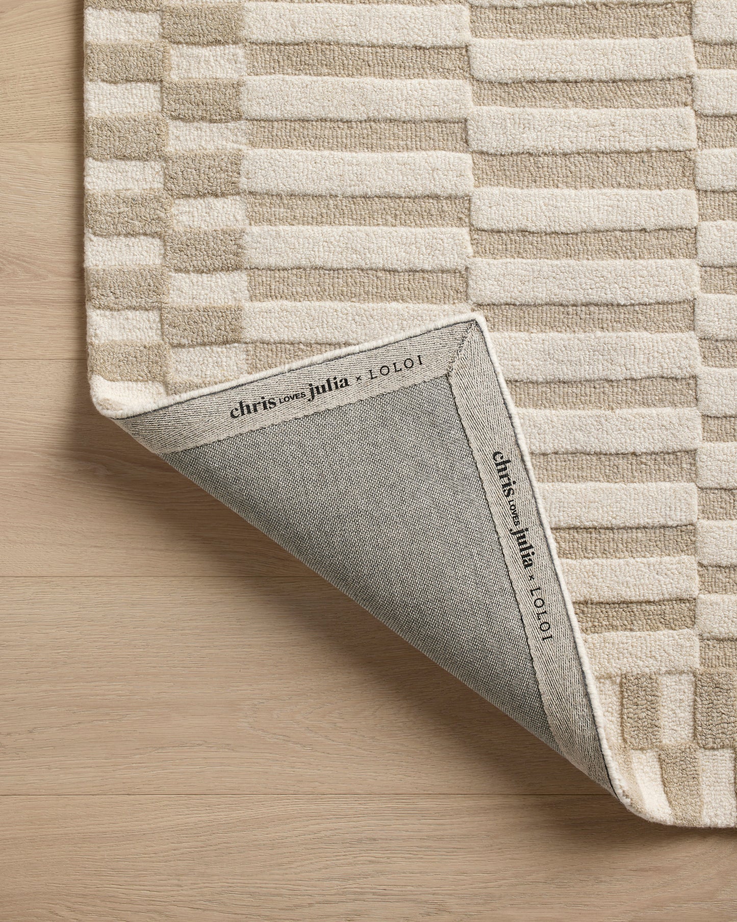 Chris Loves Julia x Loloi Bradley  Ivory Beige Contemporary