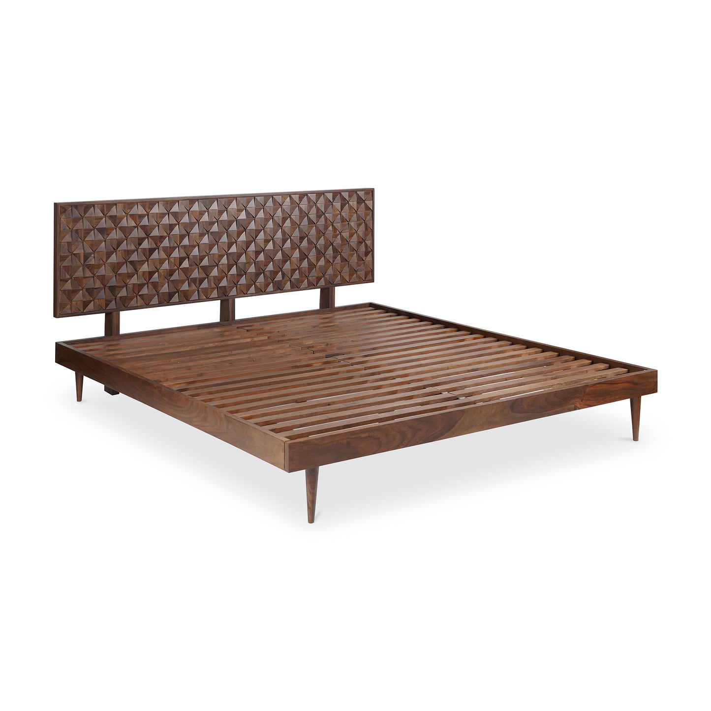 Moes Home Beds Pablo Brown Mid-Century Modern Furniture