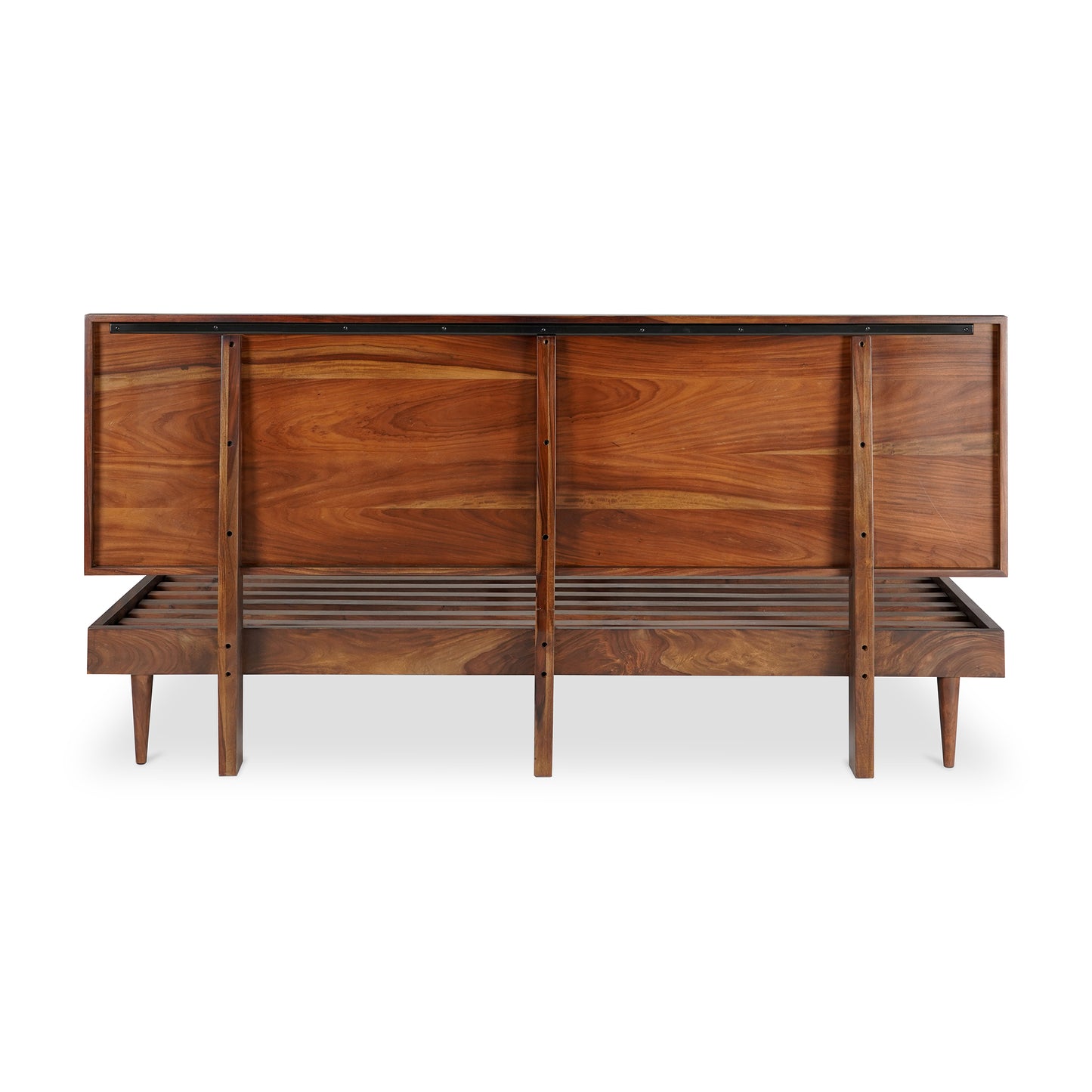 Moes Home Beds Pablo Brown Mid-Century Modern Furniture