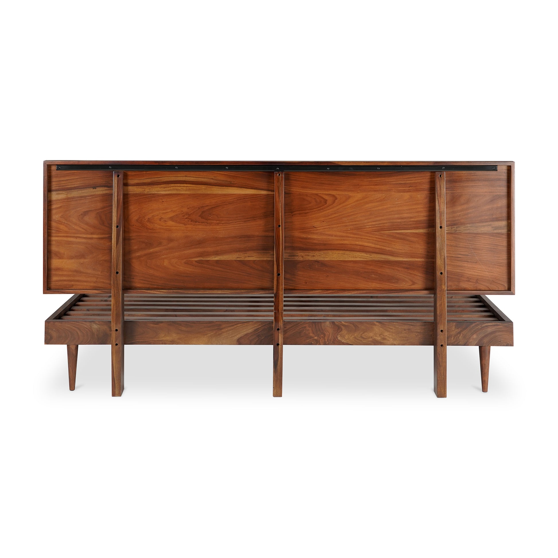 Moes Home Beds Pablo Brown Mid-Century Modern Furniture