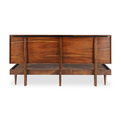 Moes Home Beds Pablo Brown Mid-Century Modern Furniture