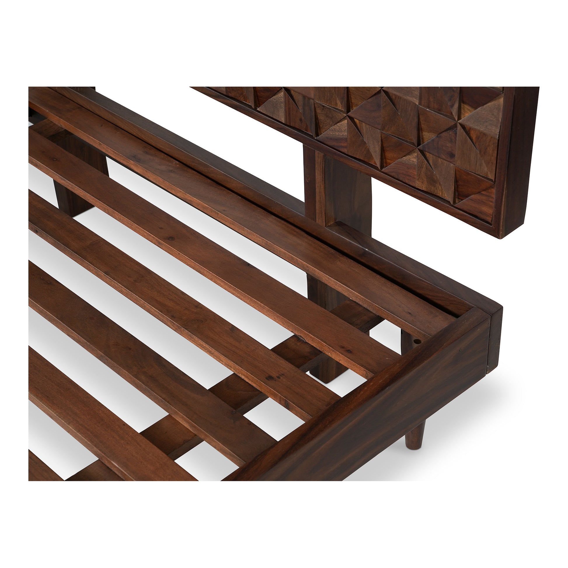 Moes Home Beds Pablo Brown Mid-Century Modern Furniture