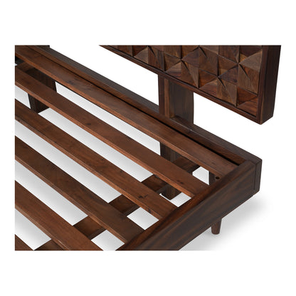 Moes Home Beds Pablo Brown Mid-Century Modern Furniture