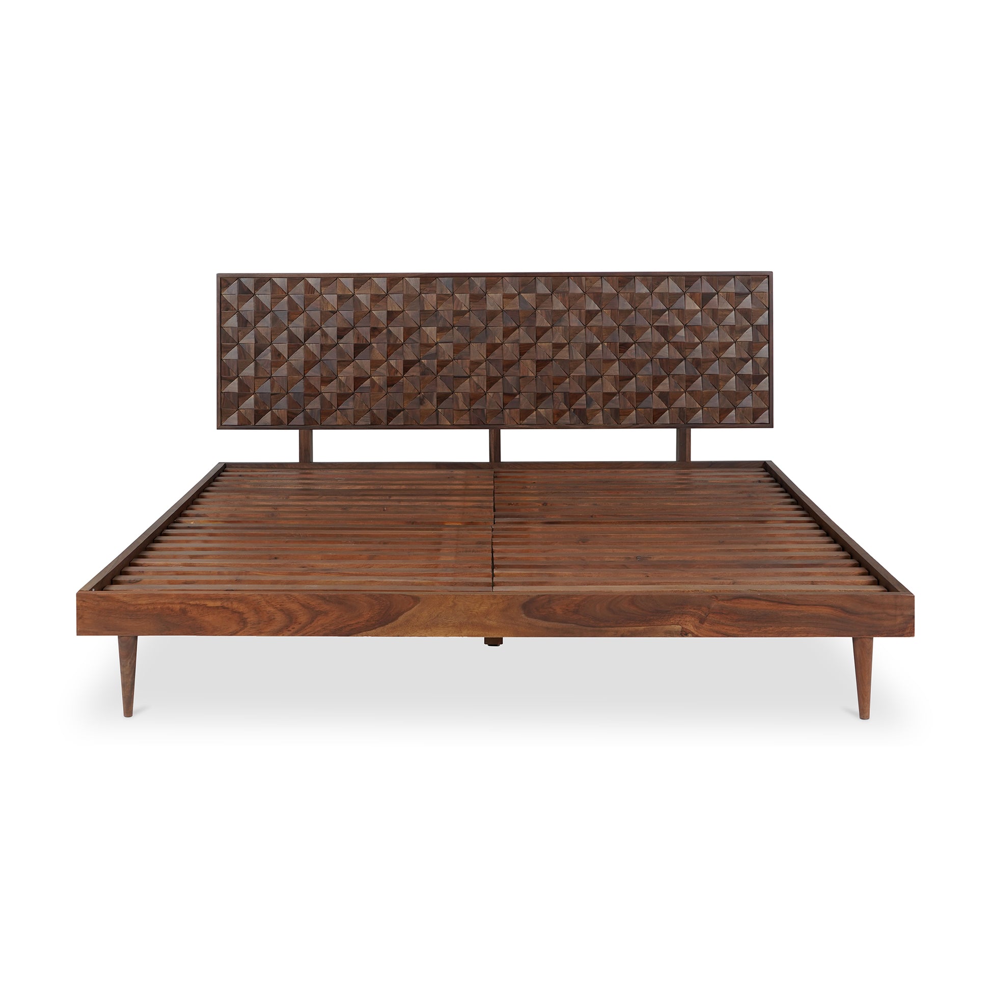 Moes Home Beds Pablo Brown Mid-Century Modern Furniture