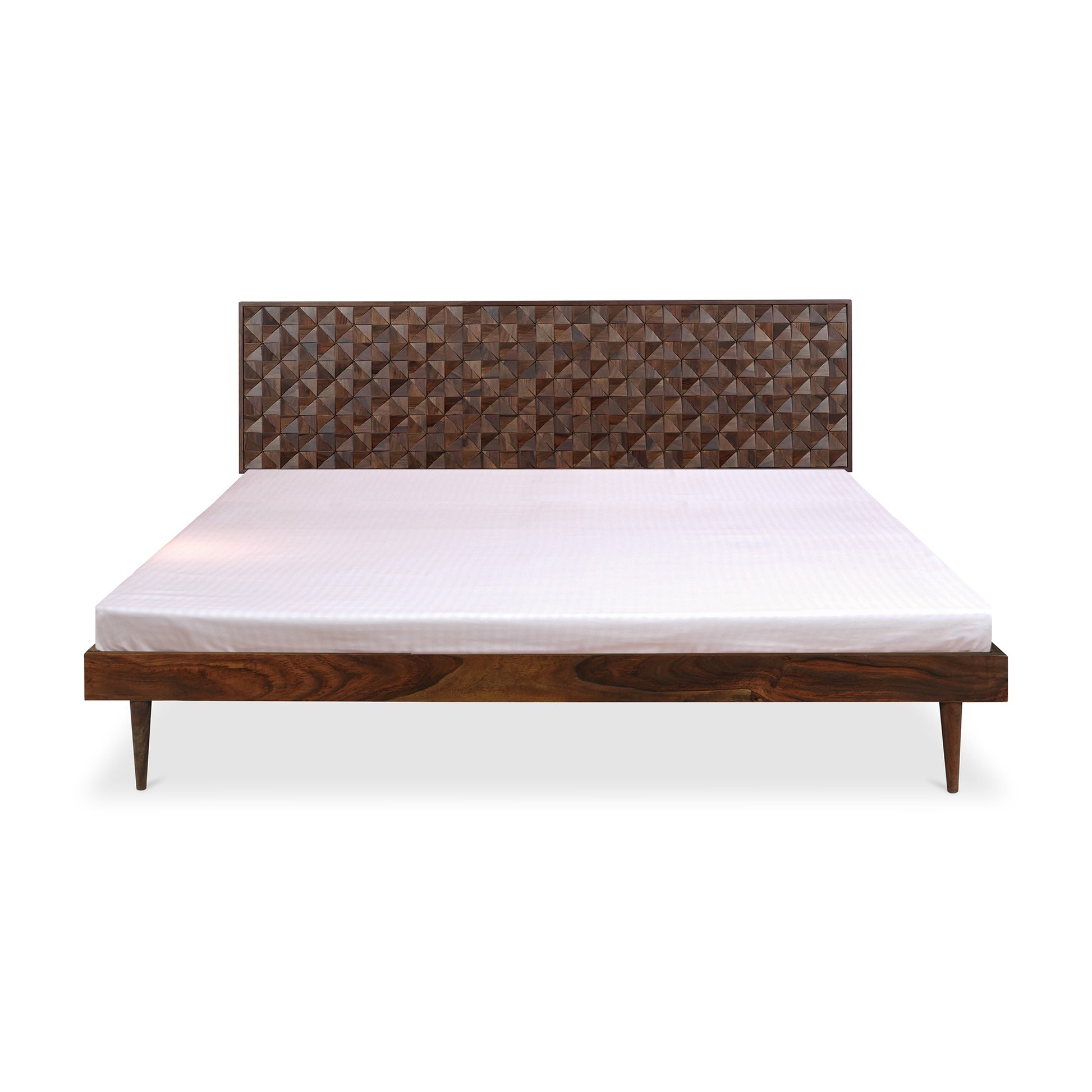 Moes Home Beds Pablo Brown Mid-Century Modern Furniture